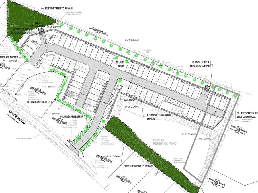 Vance Road land development site plan